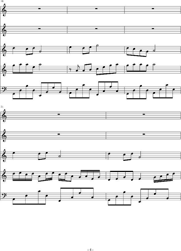 身�w交�Q  -钢琴谱(钢琴曲)-最爱银别VS承4