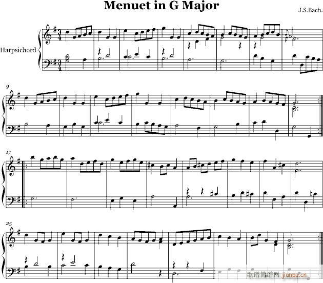 精心制作：[原版]G大调小步舞曲_巴赫-P.E.Bach1
