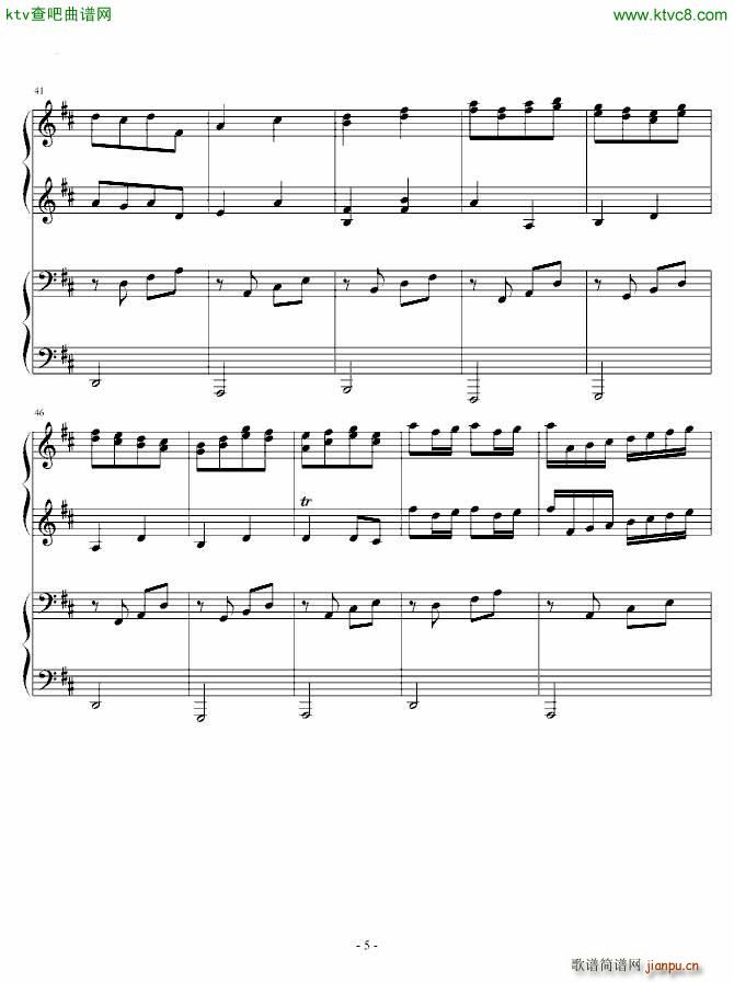 卡农四手联弹 Charm改编版_帕赫贝尔 Pachelbel5