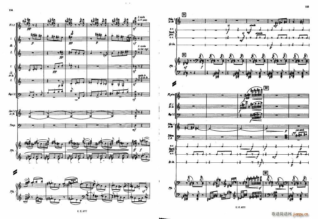 Bartok SZ 83 Piano Concerto No1 Full Score 二17