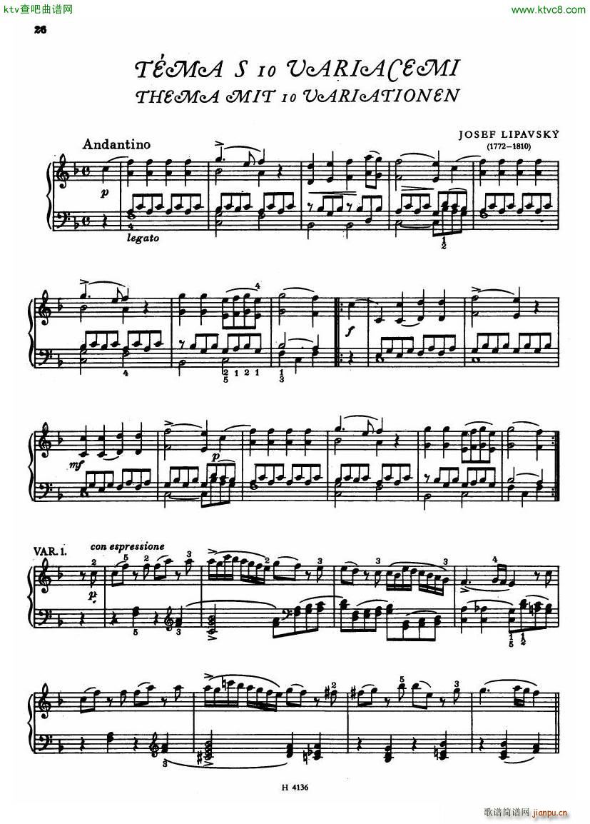 Czech piano variations from 18th century24