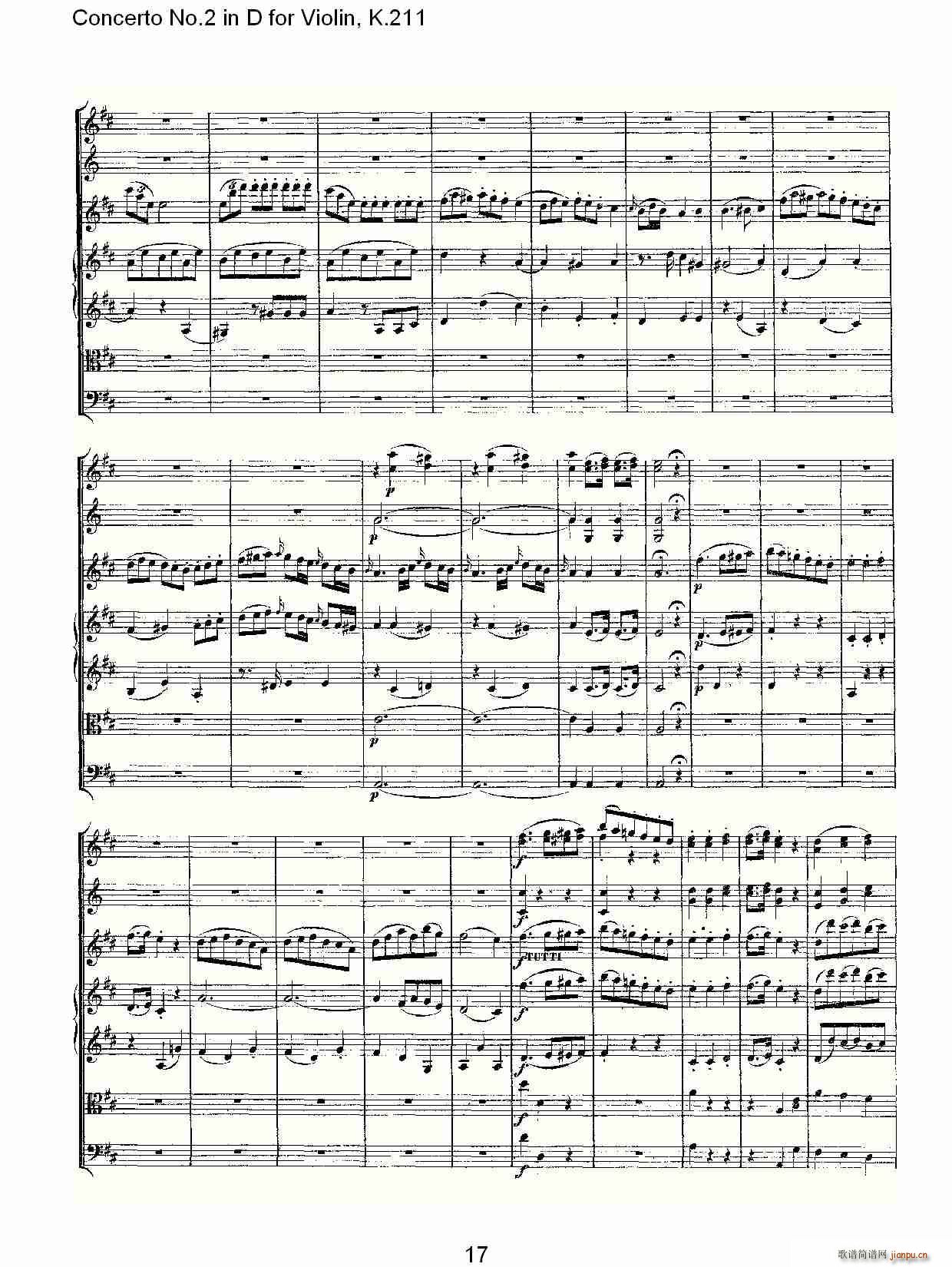 Concerto No.2 in D for Violin, K.211(D调小提琴第二协奏曲, )_沃尔夫冈・阿马多伊斯・莫扎特17