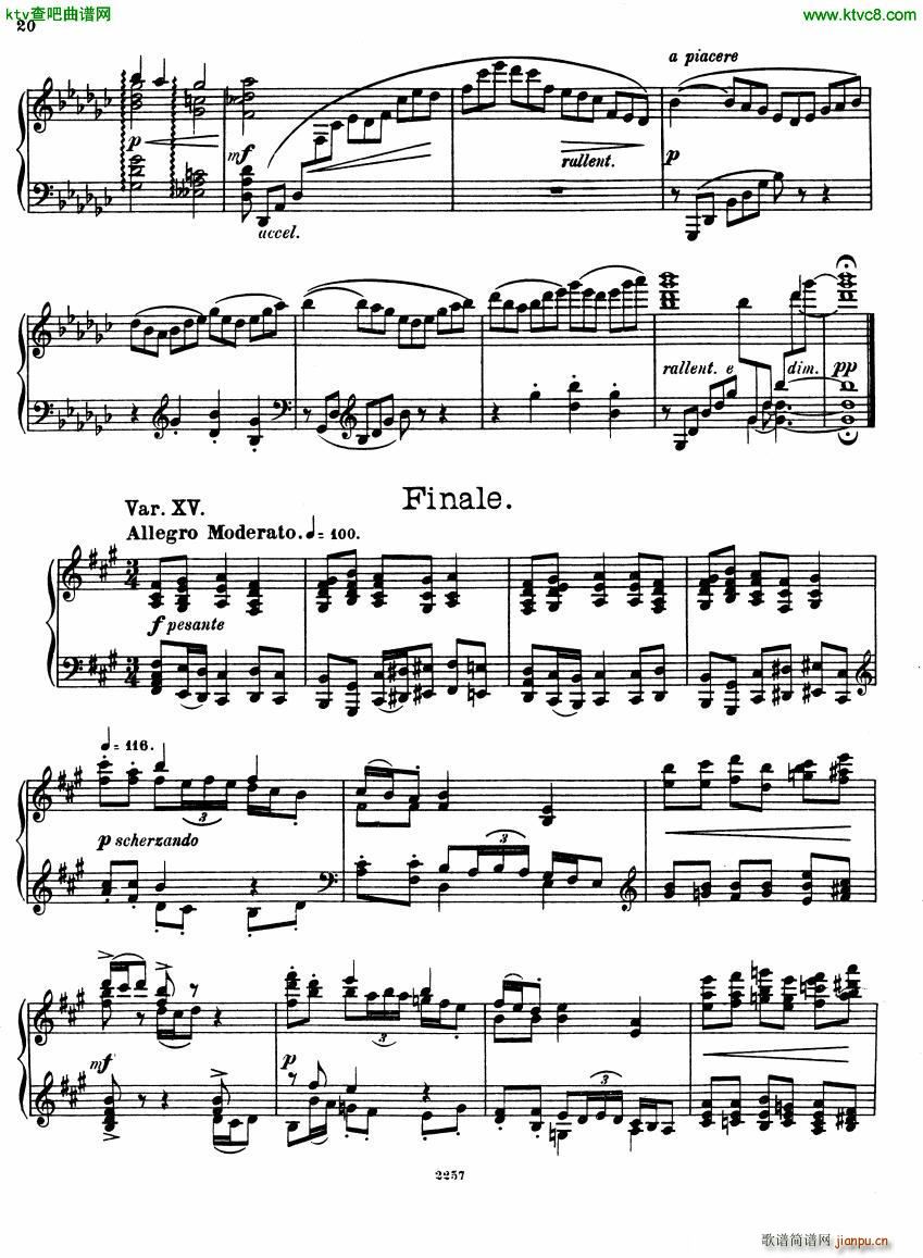 Glazunov Theme et Variations Op 7220