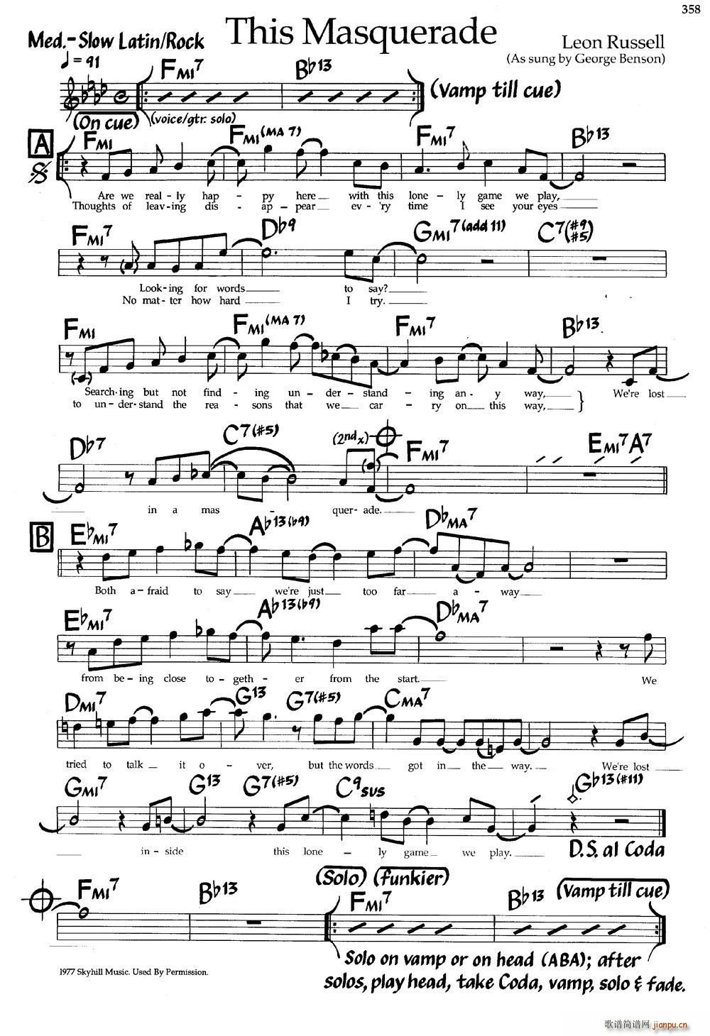 This Masquerade（爵士钢琴曲）1