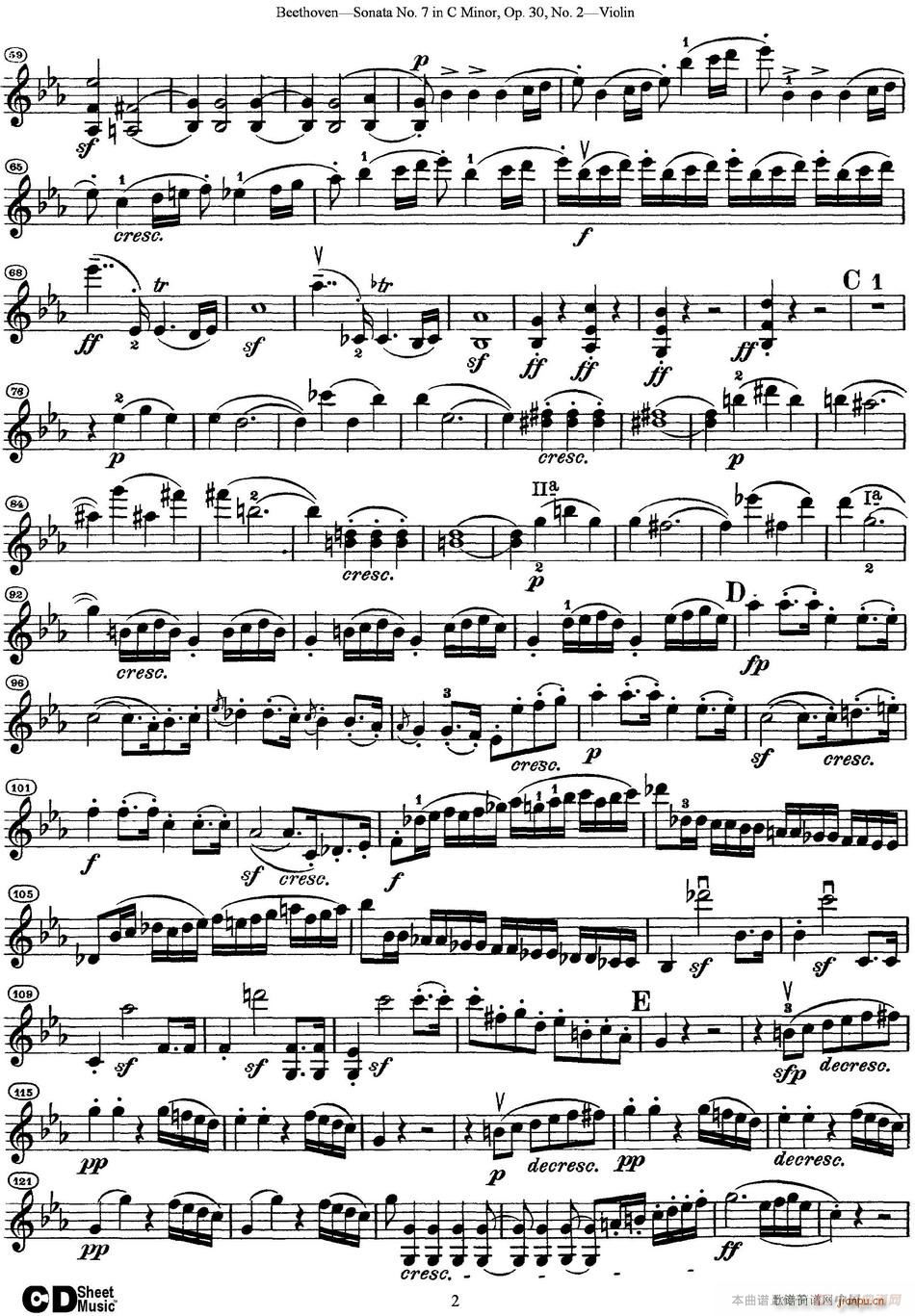 Violin Sonata No 7 in C Minor Op 30 No 22