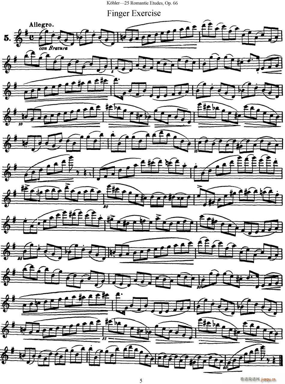 25首浪漫练习曲作品66号(NO 5)1