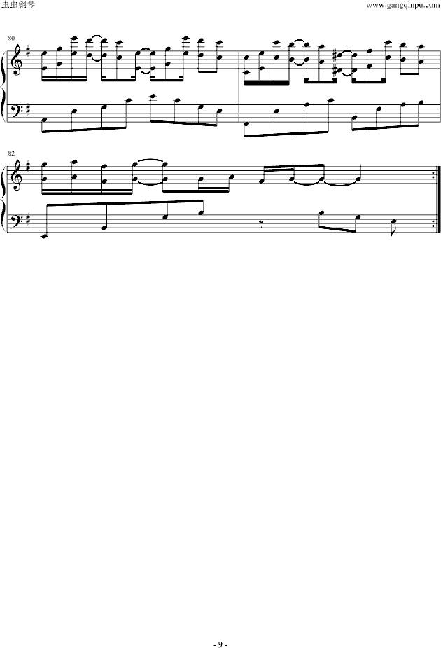bebu silvette‘s piano （爱情公寓2）-钢琴谱(钢琴曲)-影视9