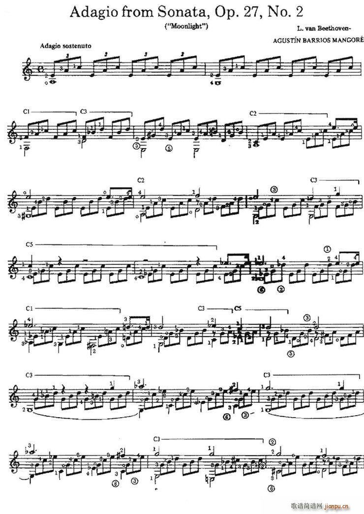 Adagio from SonataOp 27No 2(古典吉他)1