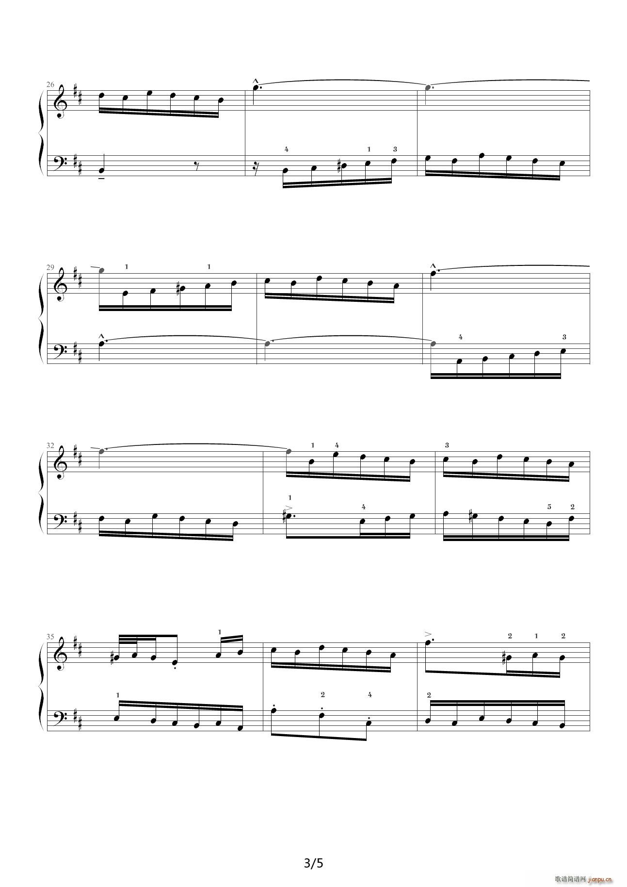 巴赫二部创意曲3 D调3