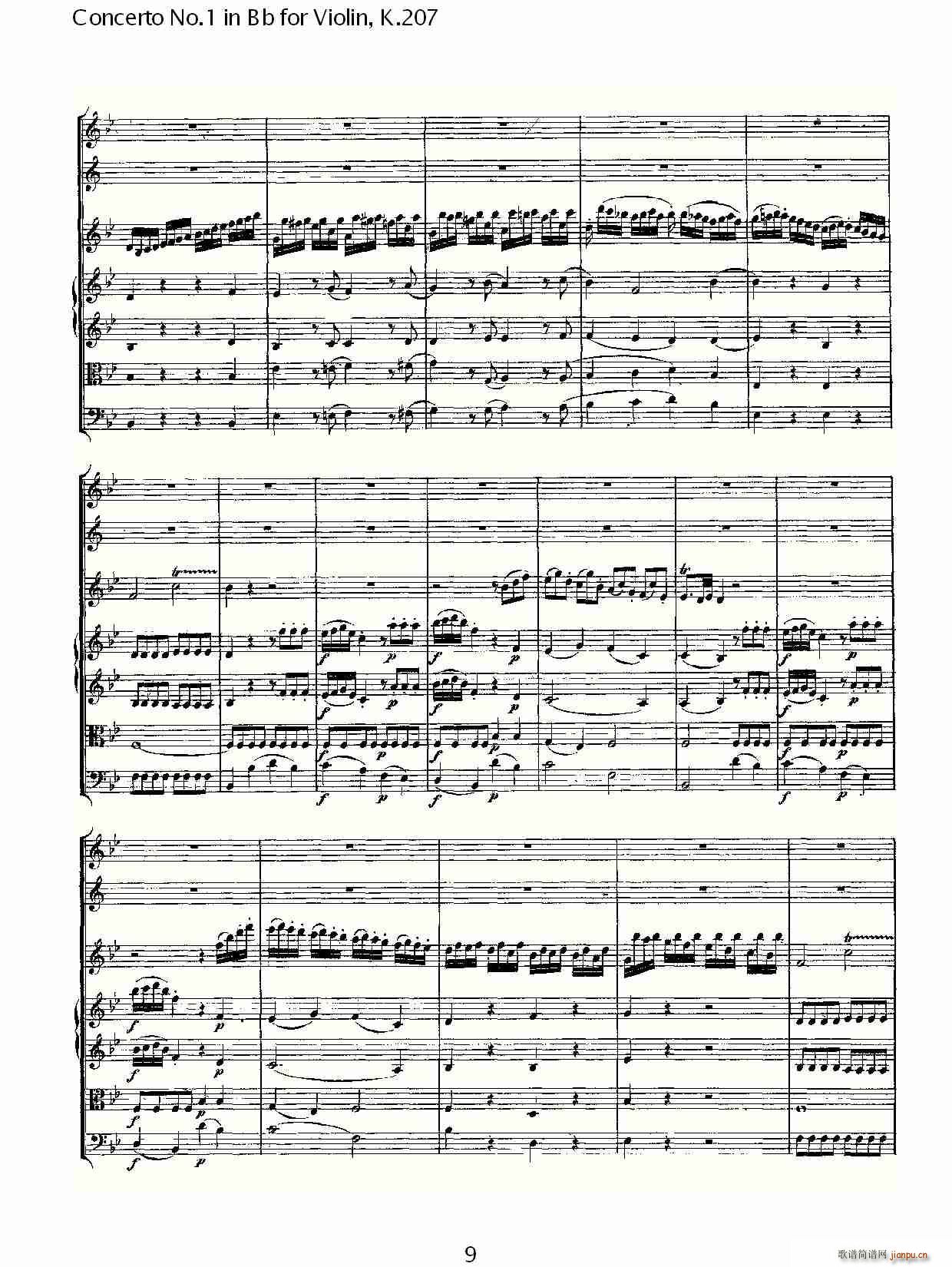 Concerto No.1 in Bb for Violin, K.207（Bb调小提琴第一协奏曲）_沃尔夫冈・阿马多伊斯・莫扎特9