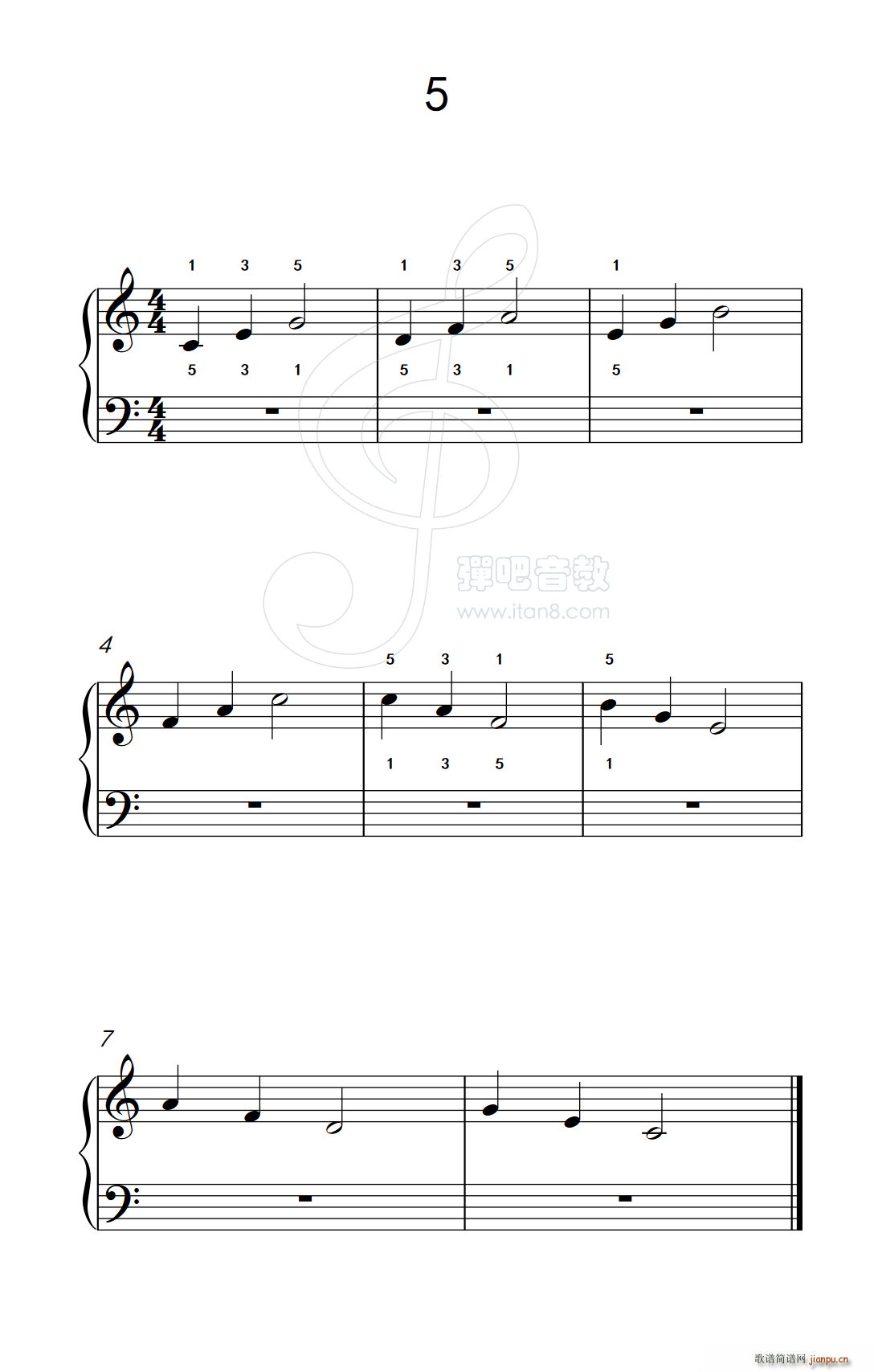 非连音练习 5(儿童钢琴手指练习 2)1