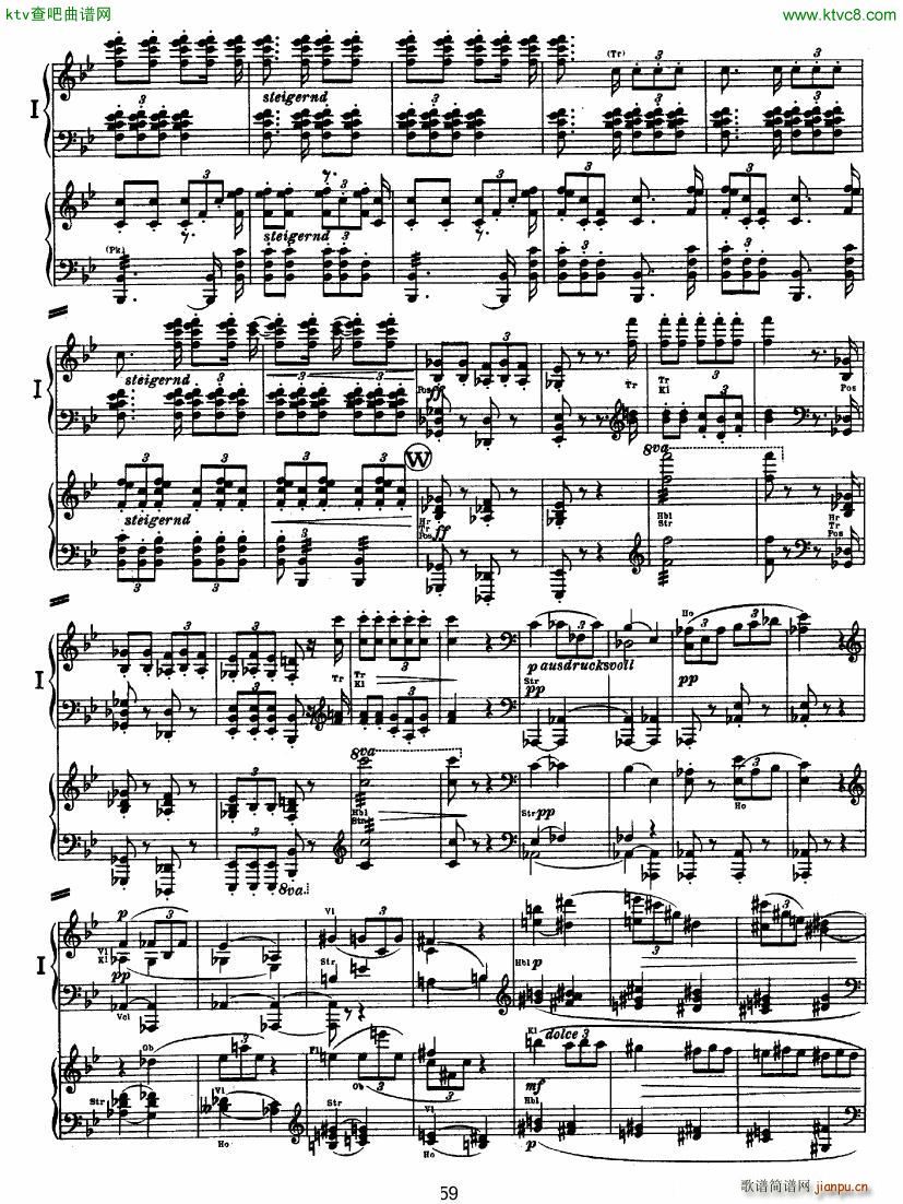Bruckner Symphony No 4 4 hands arr 二8