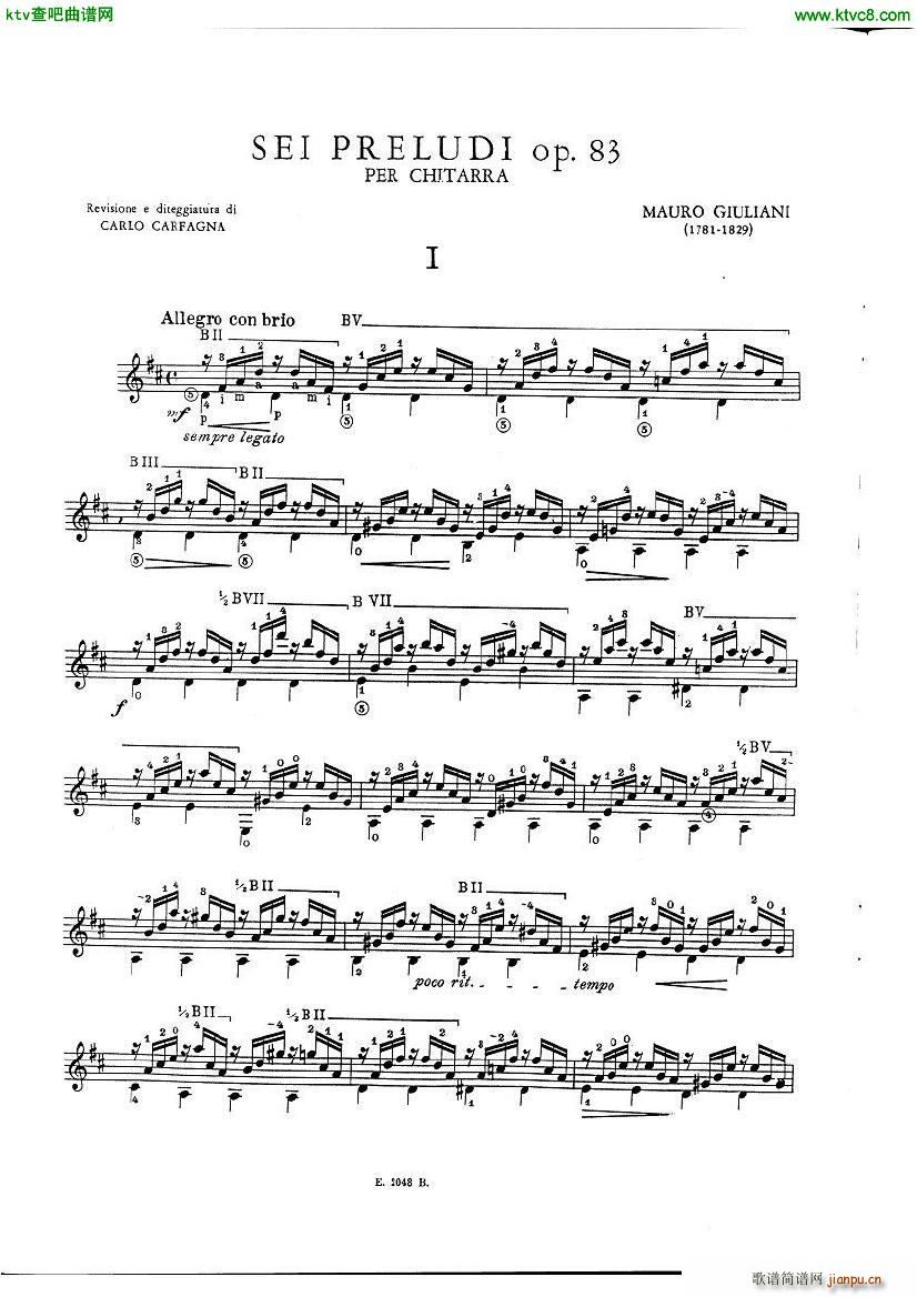 Mauro Giuliani 6 Preludi op 831