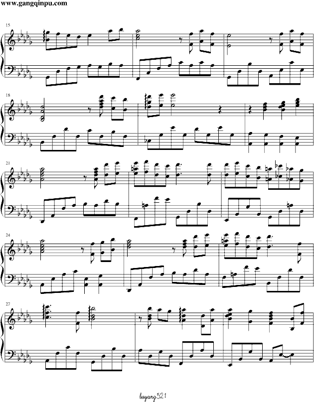 Ashitaka and San -leeyang521版-钢琴谱(钢琴曲)-久石让2