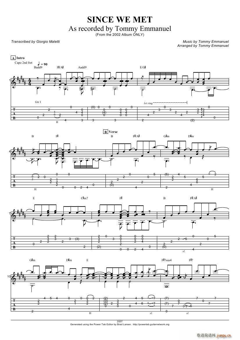 tommy emmanuel since we met(指弹吉它)1