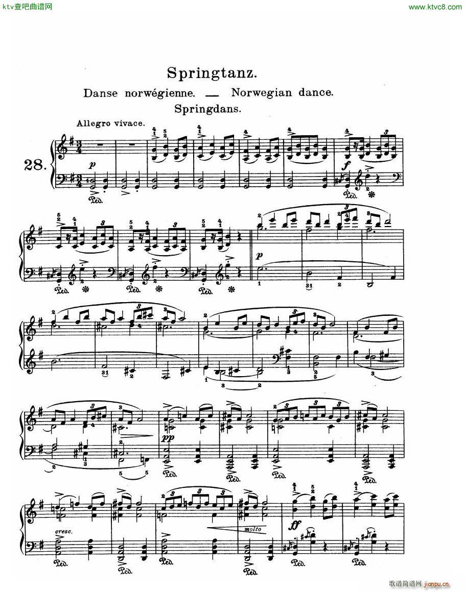 Grieg Lyric Pieces Op 4715