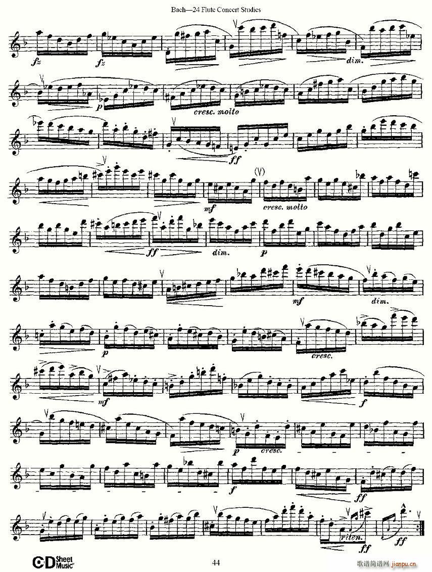 Bach-24 Flutc Concert Studies 之20―24（巴赫―24首长笛音乐会练习曲）8
