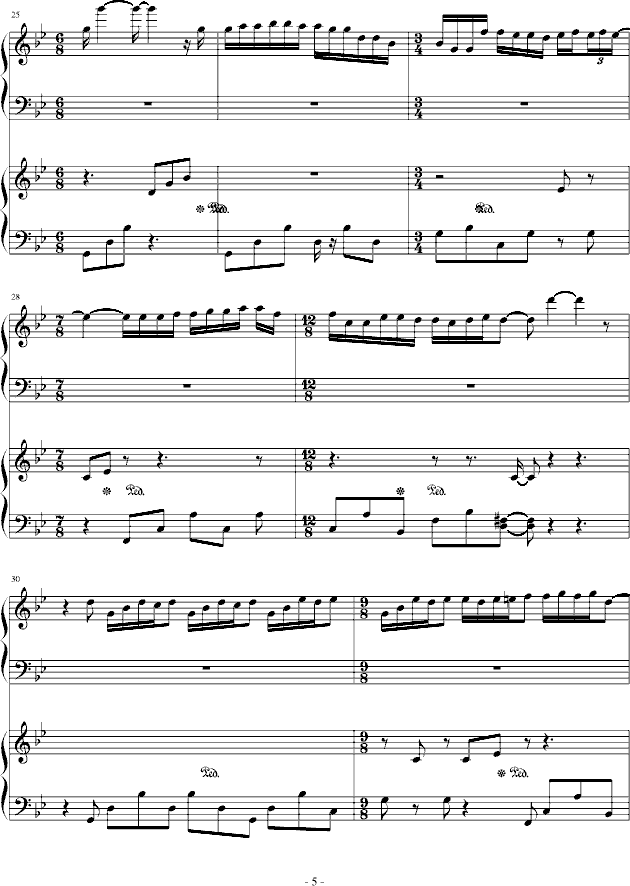 Mariage Damour-梦中婚礼-钢琴谱(钢琴曲)-克莱德曼5