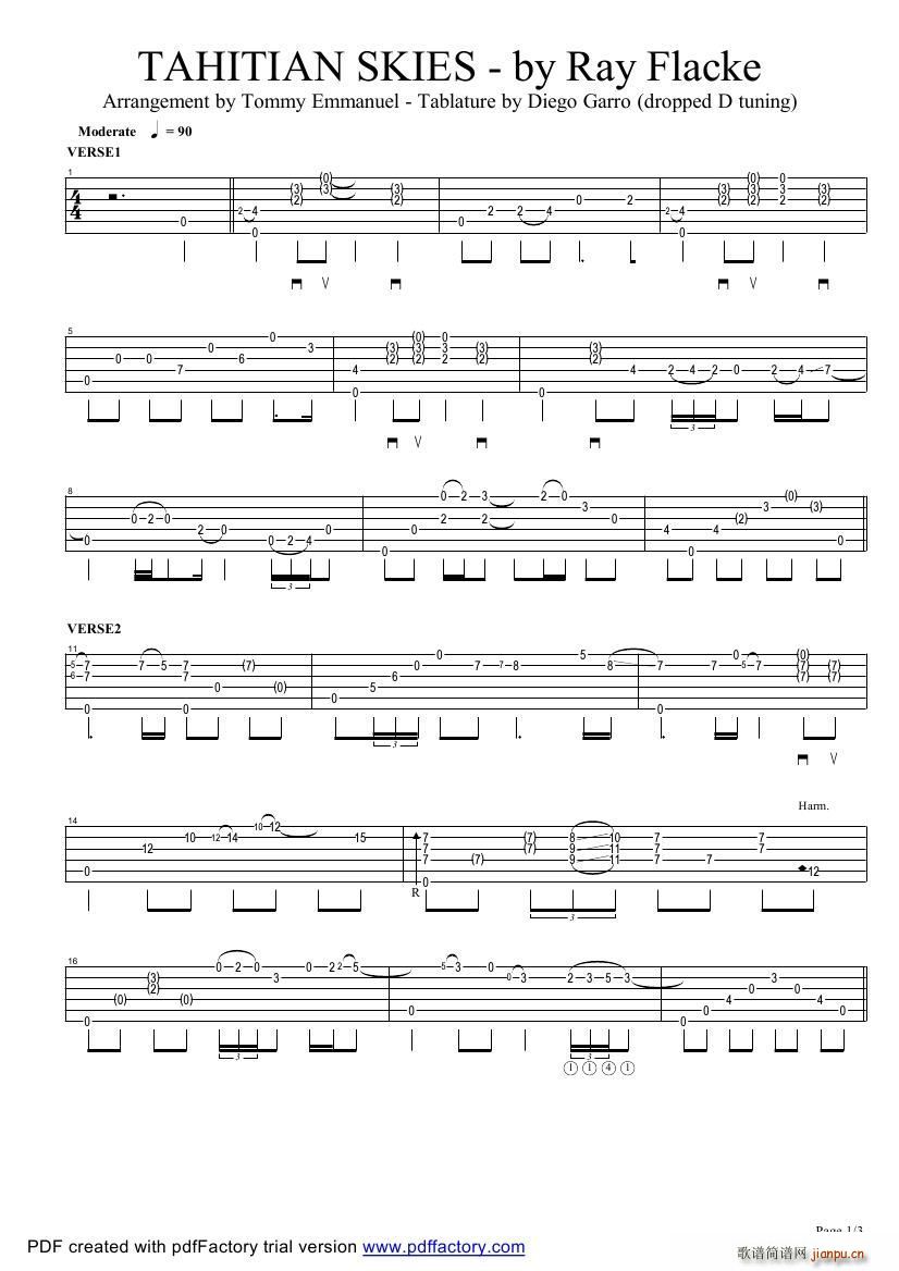 tommy emmanuel tahitian skies（指弹吉它）1