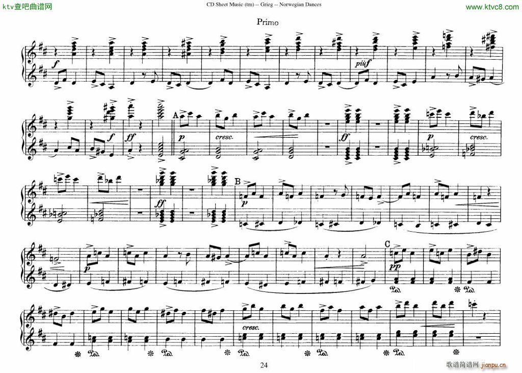 Grieg Norwegian Dance Op 35 1 4 Duet24