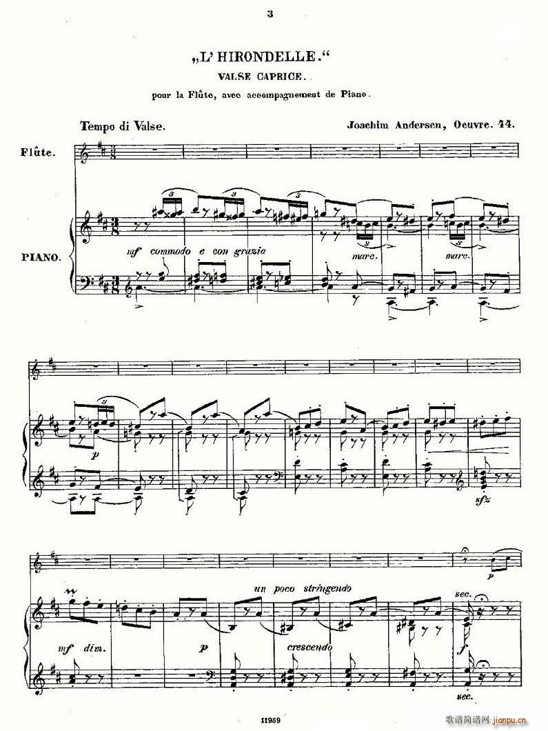 L'Hirondelle.Op.44（长笛+钢琴伴奏）2