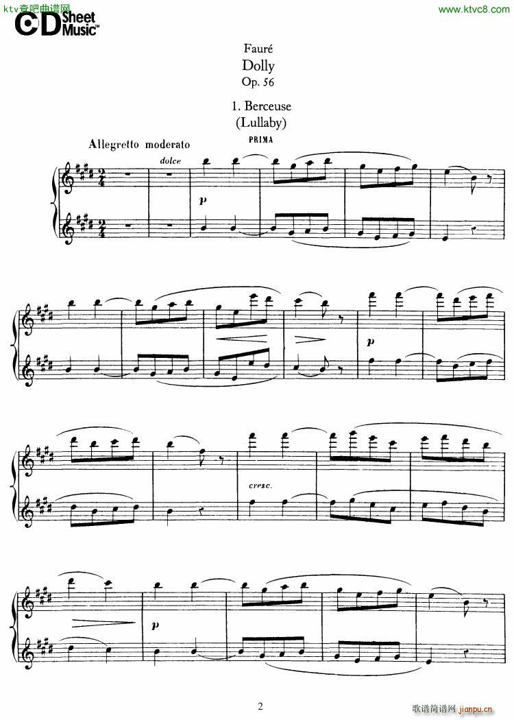 Fauré op 56 Dolly Suite3