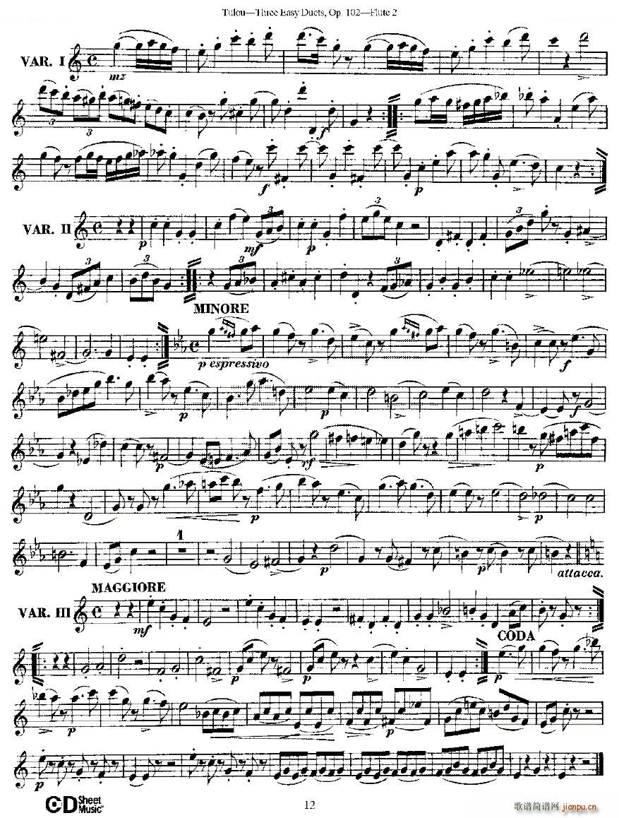 Three Easy Duets Op 102 之第二长笛（三首简易重奏曲作品102号） 铜管12