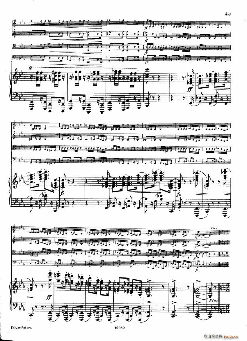 Brahms op 34 Piano Quintet f minor score 二1