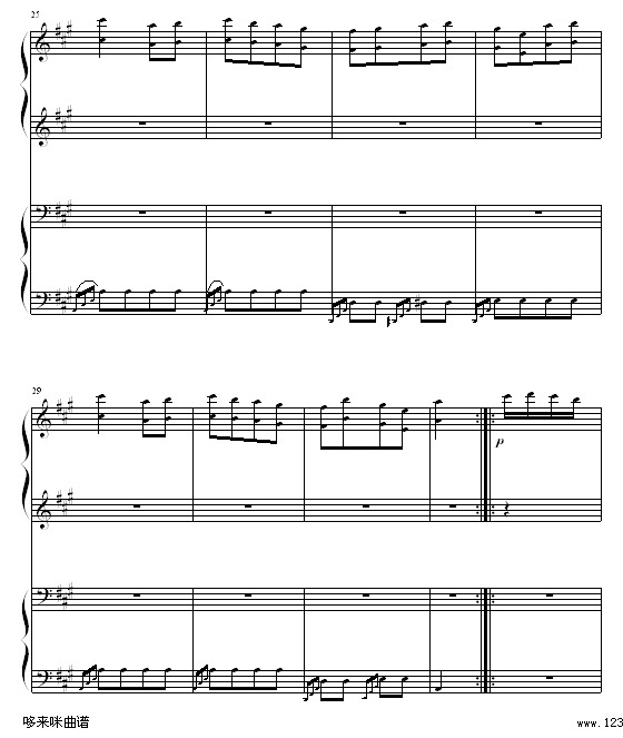 土耳其进行曲四手联弹-莫扎特4
