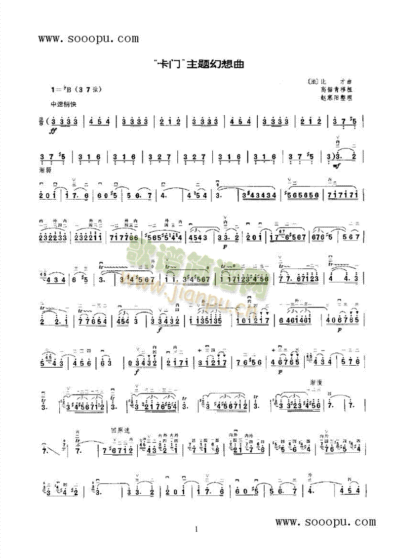 卡门主题幻想曲 民乐类 二胡1