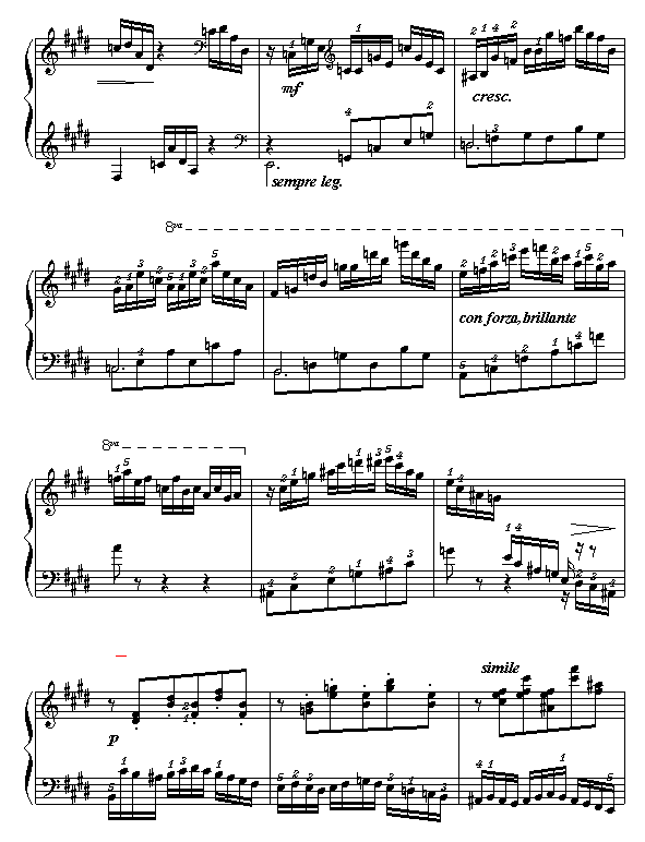 E大调练习曲4