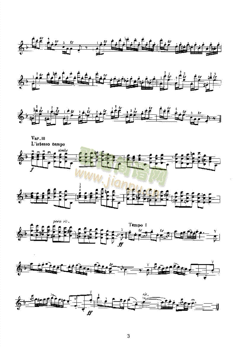 科雷利主题变奏曲（独奏） 弦乐类 小提琴3
