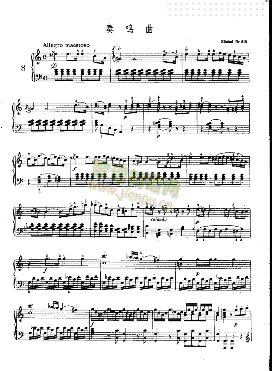 奏鸣曲Nr.810 键盘类 钢琴1