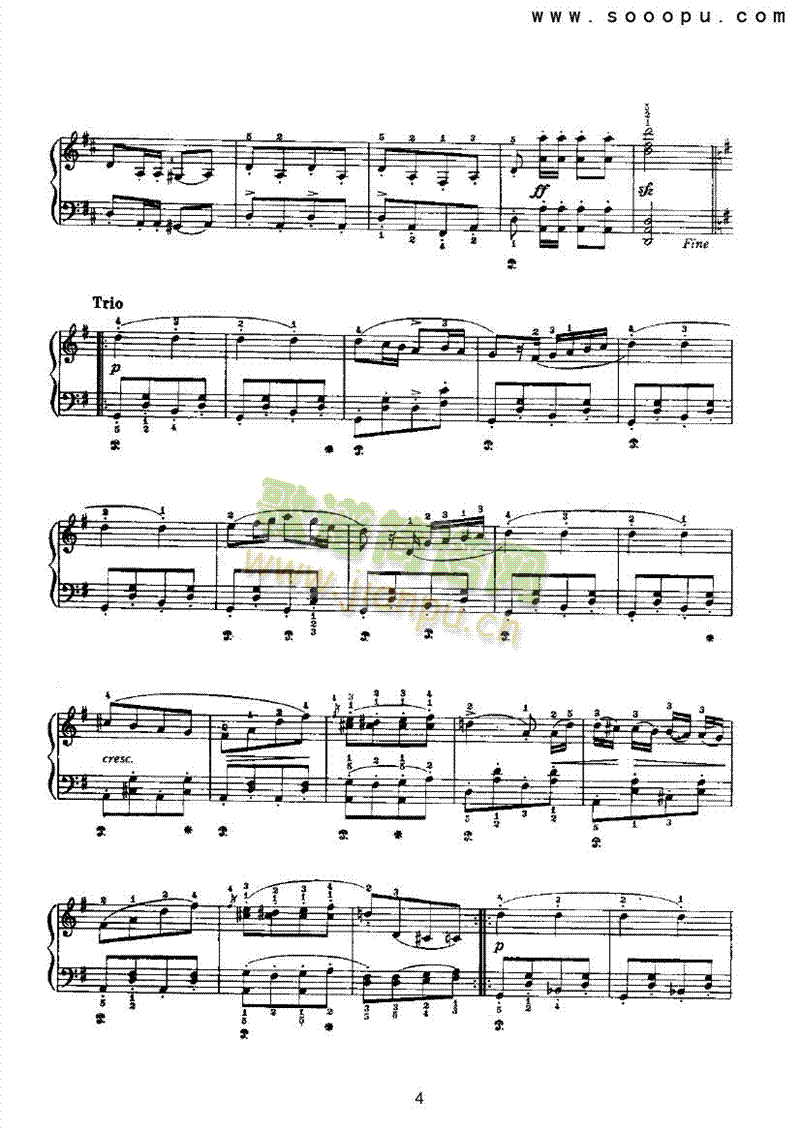 军队进行曲 键盘类 钢琴4