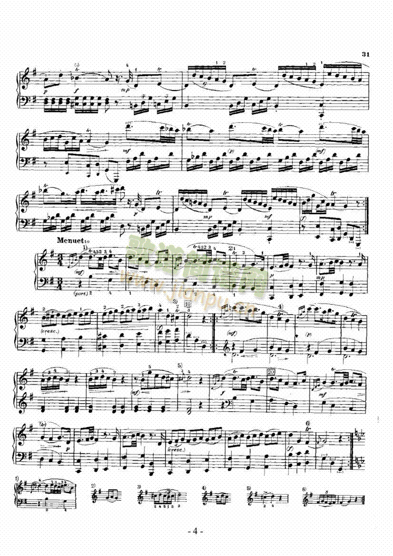 G大调奏鸣曲（嬉游曲） 键盘类 钢琴4