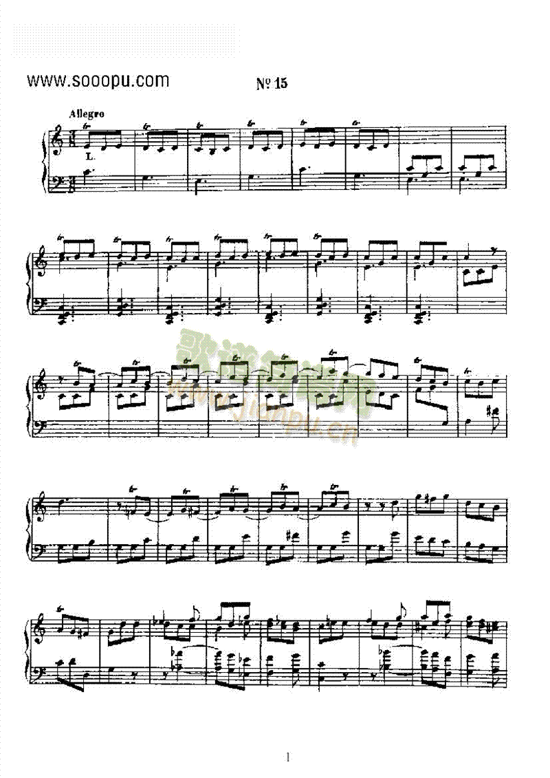 二十首经典奏鸣曲第十五首 键盘类 钢琴1