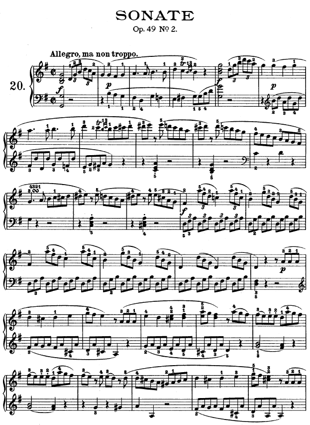 第二十钢琴奏鸣曲-Op.49 No.21
