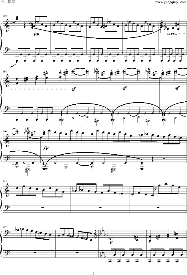 悲怆奏鸣曲第一乐章-钢琴谱(钢琴曲)-贝多芬-beethoven9