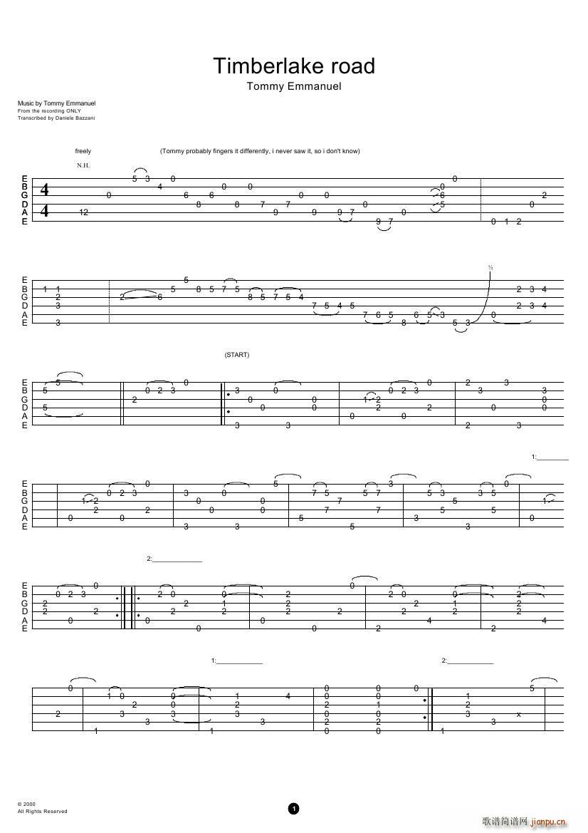 tommy emmanuel timberlake road(指弹吉它)1