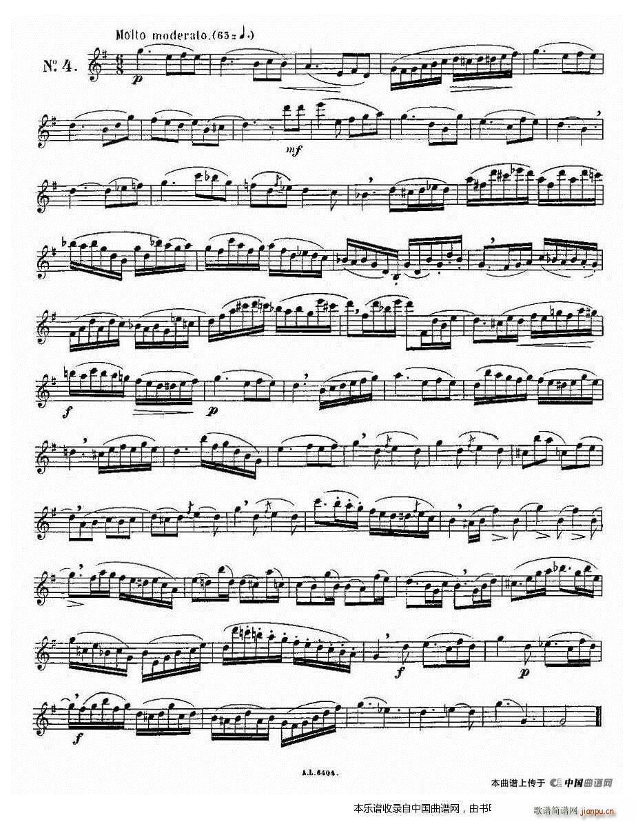 15首如歌的练习曲之1―5 长笛谱4