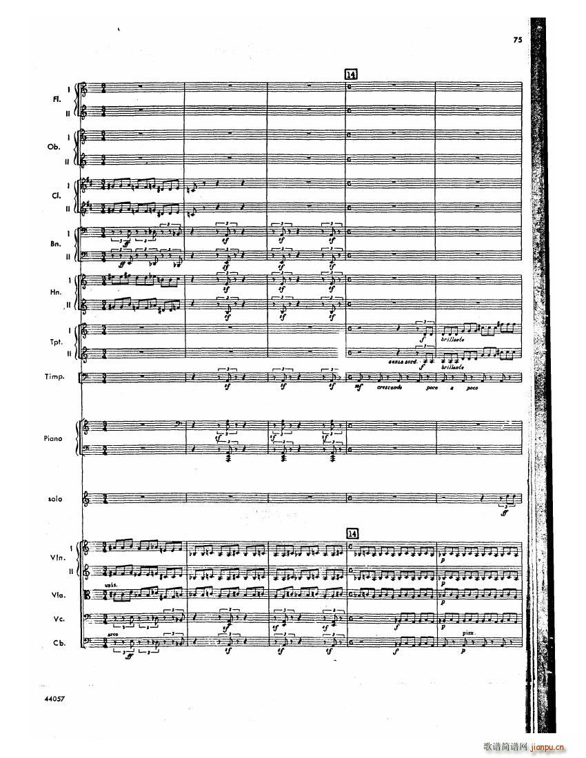Barber op 14 Violin Concerto Score 二34
