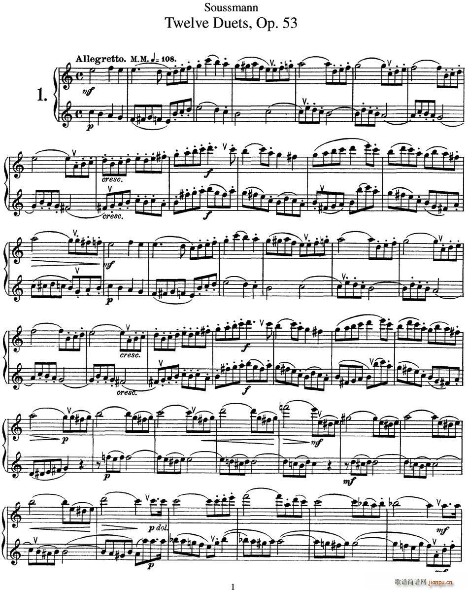 苏斯曼12首长笛重奏曲Op 53(NO 1-NO 4)1
