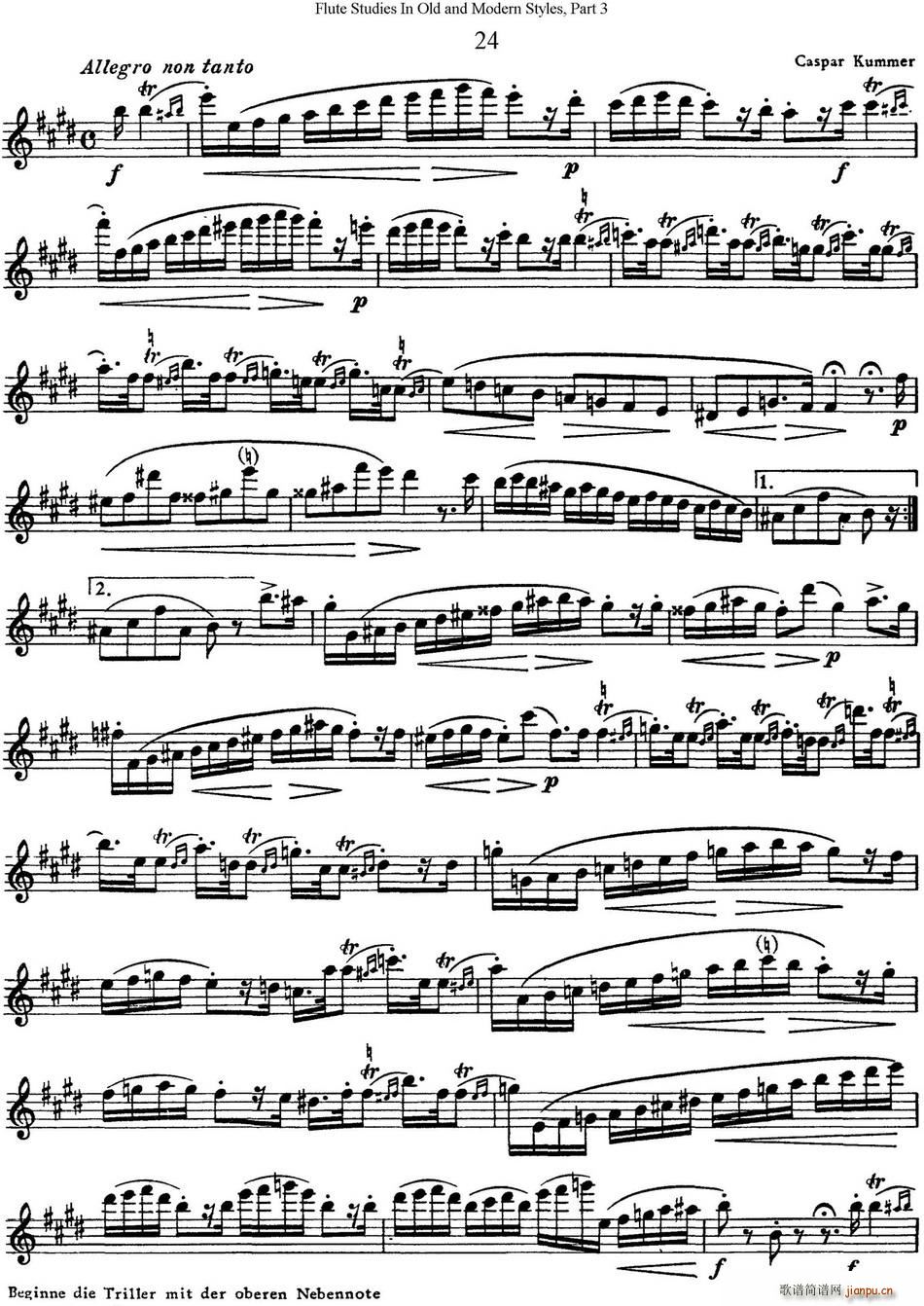 斯勒新老风格长笛练习重奏曲(第三部分)(NO 24-NO 25) 长笛1