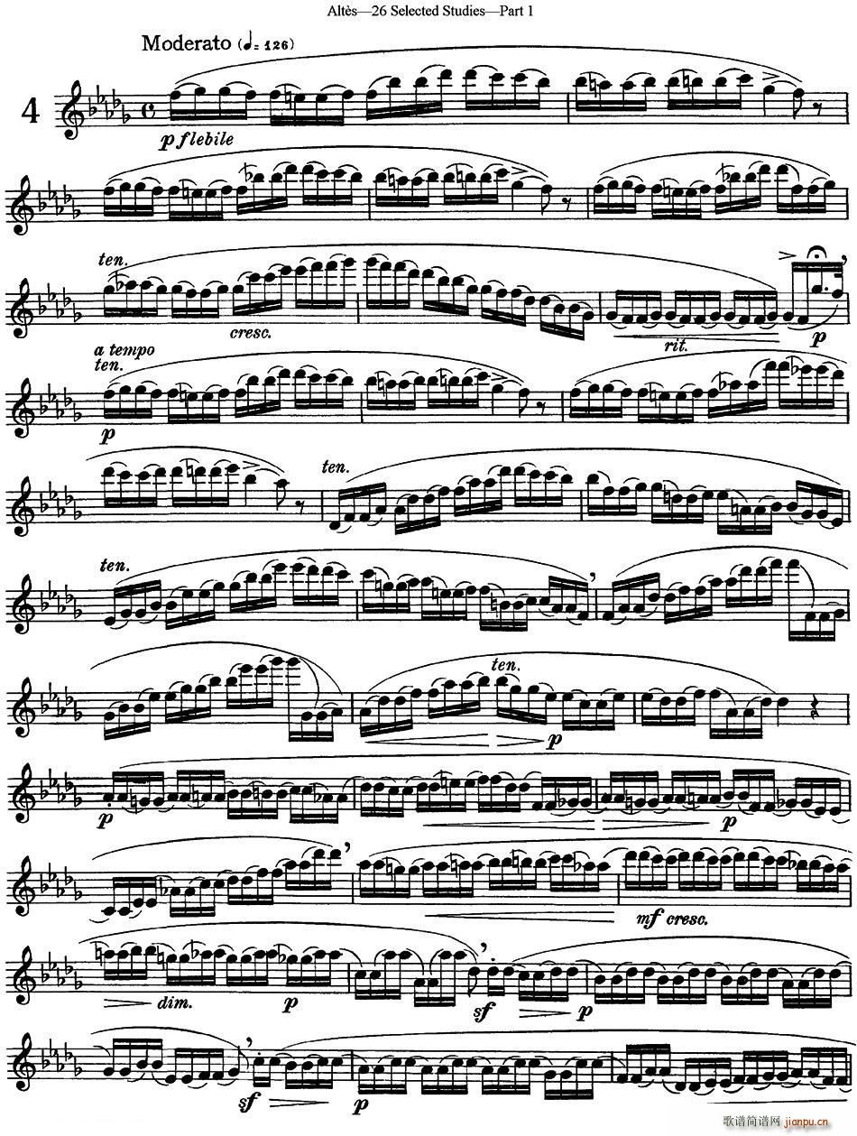 阿尔泰斯26首精选长笛练习曲(NO 4)1