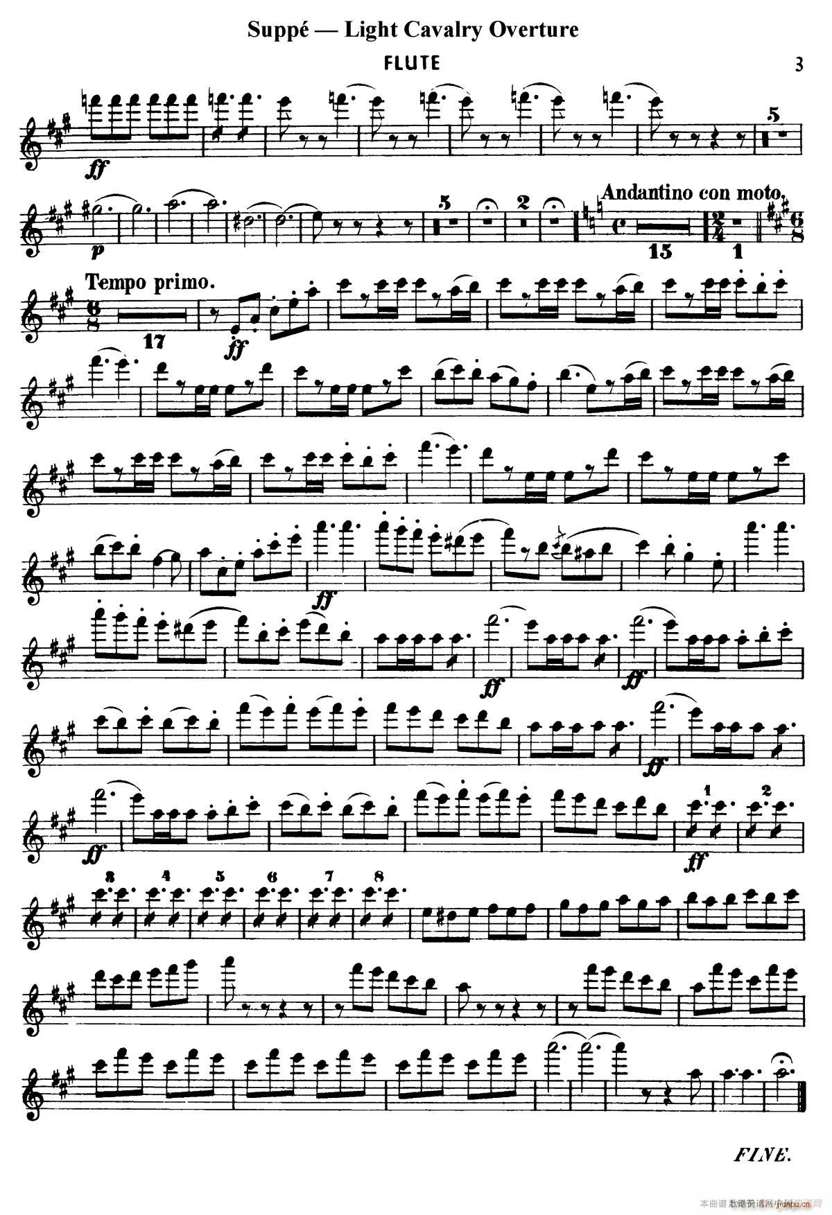Light Cavalry Overture(轻骑兵序曲)(管乐合奏长笛分谱)2
