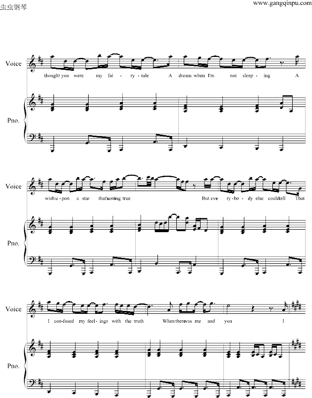 when there was me and you(歌舞青春)-钢琴谱(钢琴曲)-凡妮莎哈金斯2
