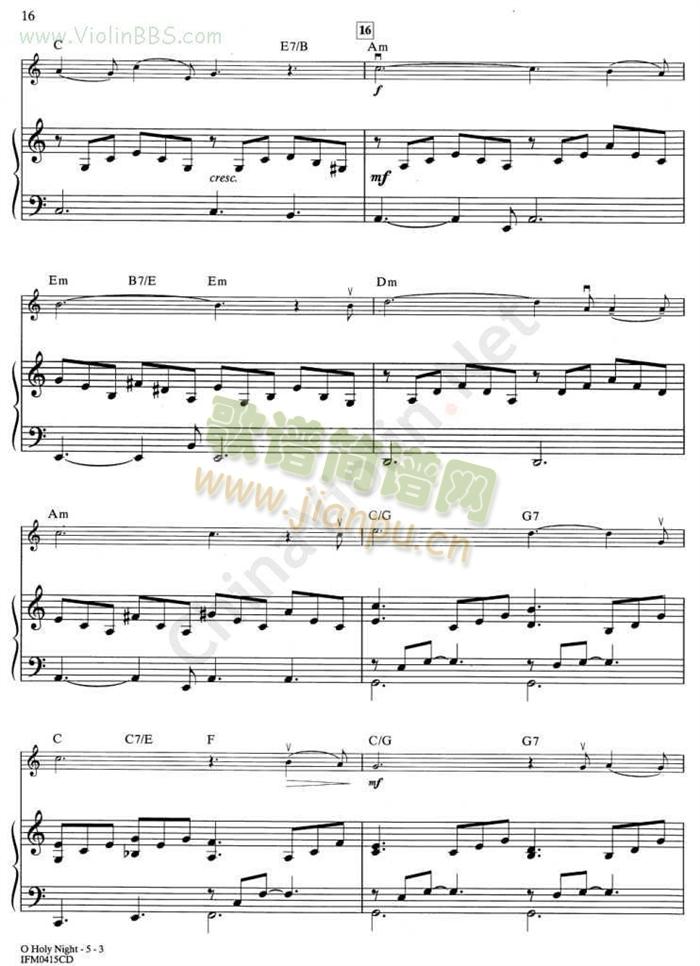 3.O HOLY NIGHT 钢琴伴奏谱3