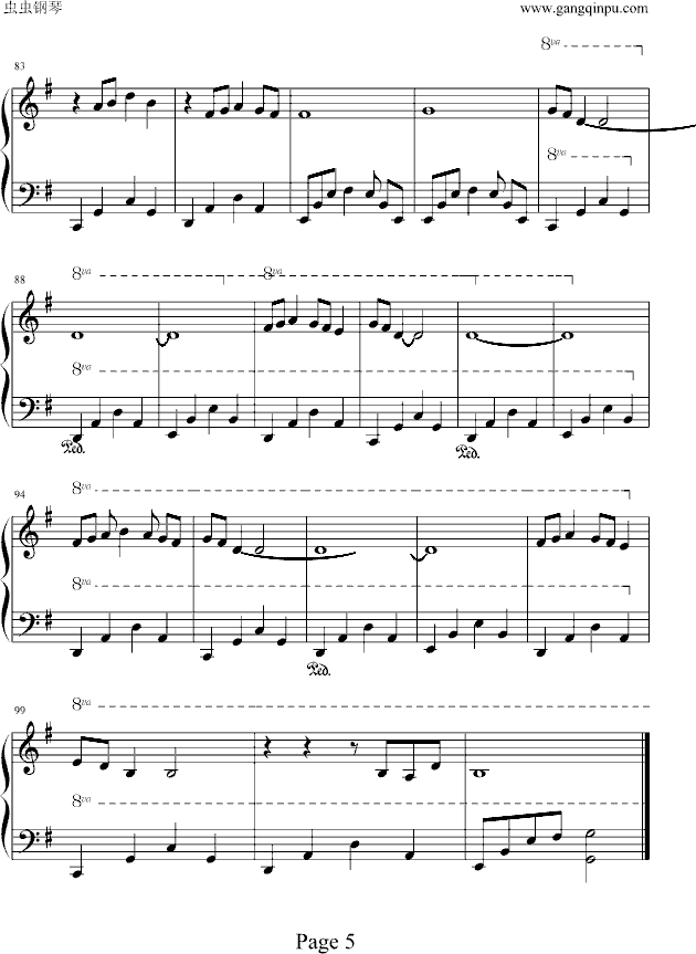 修�_-钢琴谱(钢琴曲)-火影忍者5