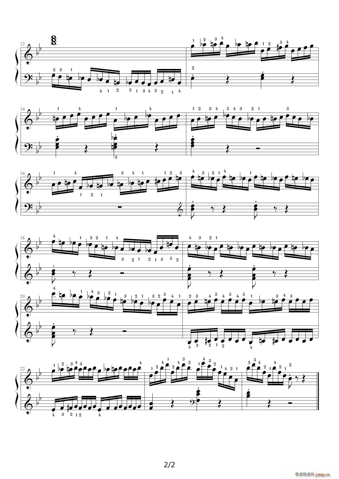 车尔尼849练习曲（钢琴流畅练习曲）NO 21 降B调2