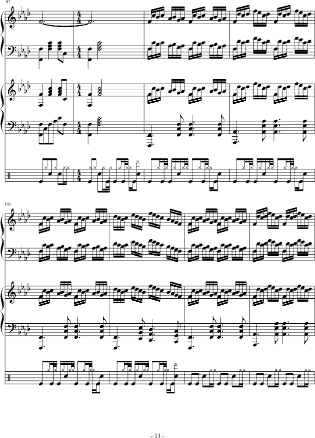 穿越古典的现代-钢琴谱(钢琴曲)-吴越13